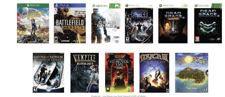 Впечатляющий список игр, к разработке которых приложил руку Крейг Мэтчелл (изображение взято с веб-сайта Gala Medium)